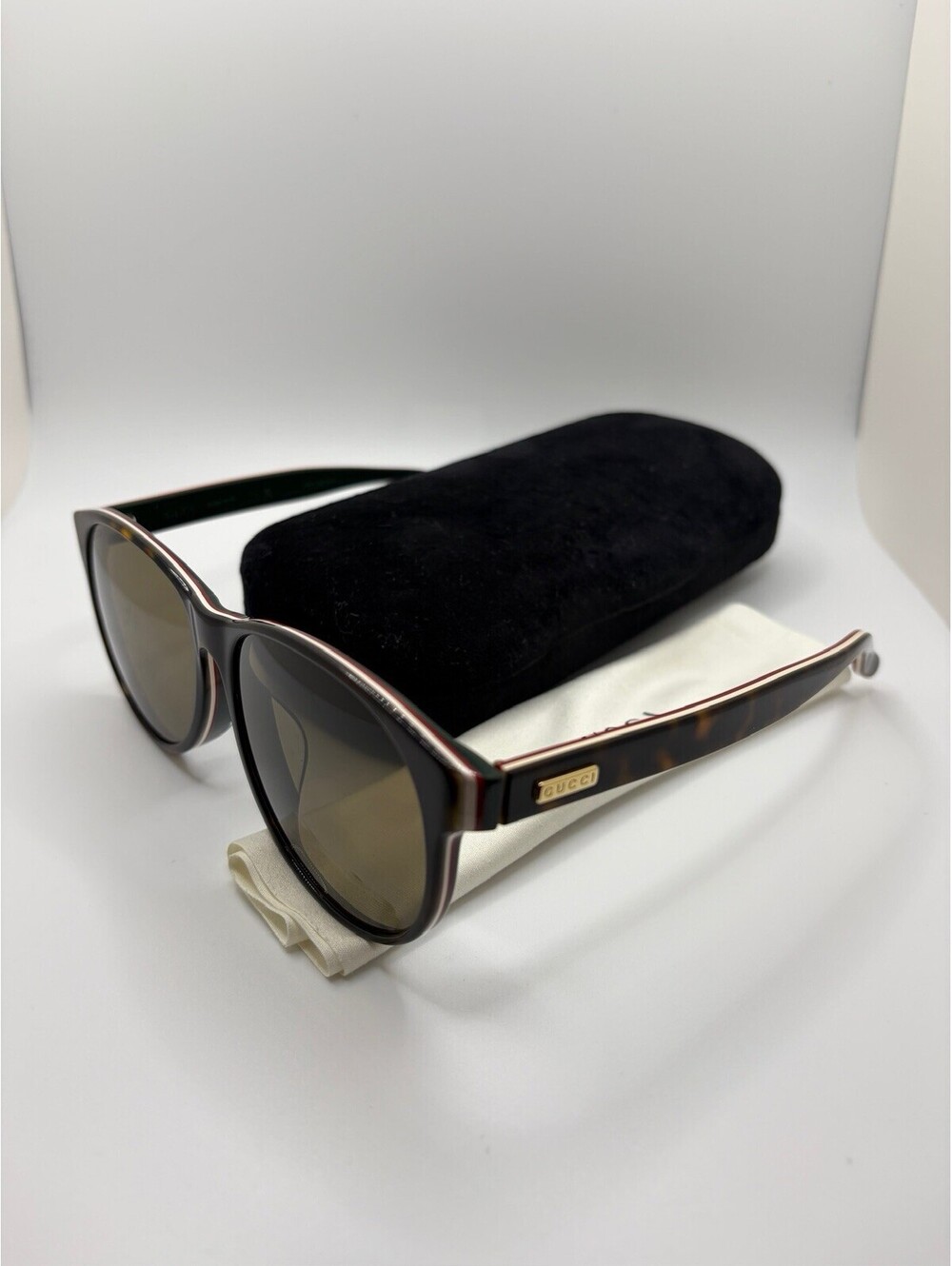Gucci Round Oval Tortoise Brown Havana GG0271S 57-15-150 With Gucci Case